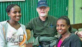 Cliff with Fregenet and Tigist. Cliff and I sponsor Fregenet through Hanna's Orphan Home.