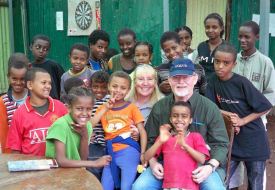 Cliff and Mary with some of the children from Hanna's.