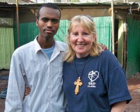 Mary with Melonen, one of the Art students she taught while in Addis Abbaba