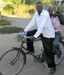 two men on a bicycle